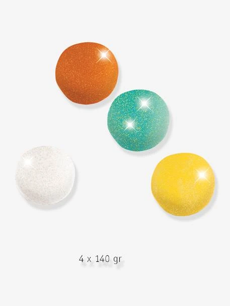 4 Pots De Pâte à Modeler Pailletée DJECO Mutlicolore - Djeco – Image 2