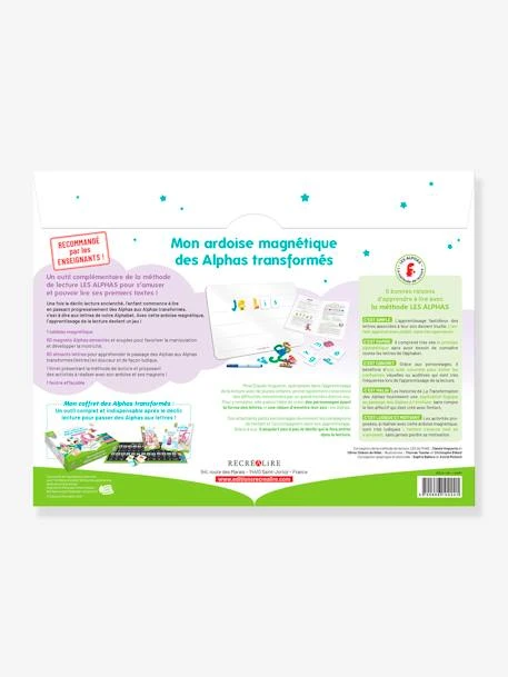 Coffret Mon Ardoise Magnétique Des Alphas Transformés - RÉCRÉALIRE Blanc Et Vert - Recrealire – Image 4