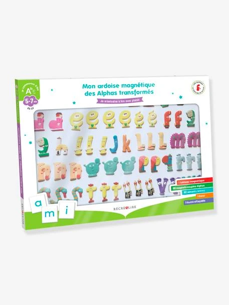 Coffret Mon Ardoise Magnétique Des Alphas Transformés - RÉCRÉALIRE Blanc Et Vert - Recrealire
