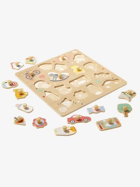 Puzzle Bouton Happy En Bois FSC® Multicolore - Vertbaudet – Image 2