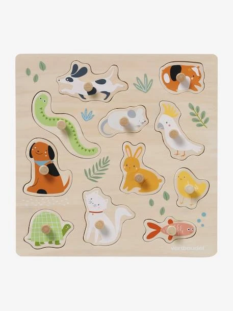 Puzzle Boutons Animaux De Compagnie En Bois FSC® Multicolore - Vertbaudet
