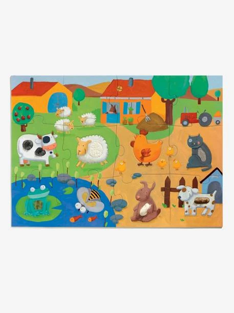 Puzzle Tactiloferme 20 Pièces DJECO Multicolore - Djeco – Image 2